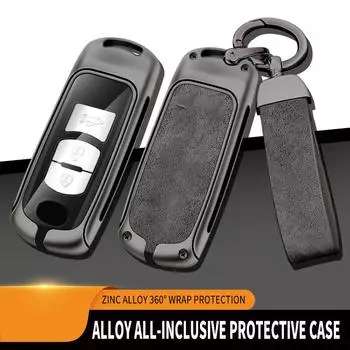 Кожаный металлический чехол для автомобильного ключа для Mazda 2 3 6 Atenza Axela Demio CX-5 CX5 CX-3 CX7 CX-9 2015 2016 2017 2018 2019 Аксессуары серый