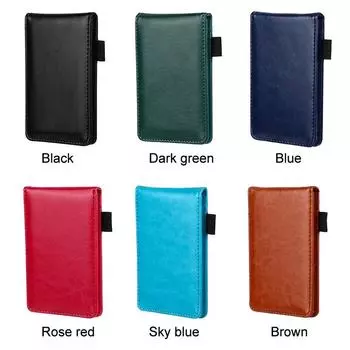 Кожаный мини-карманный блокнот, многофункциональный A7-планировщик, ежедневные заметки, сменные листы для записной книжки, рабочий блокнот, офисные принадлежности для бизнеса темно-зеленого