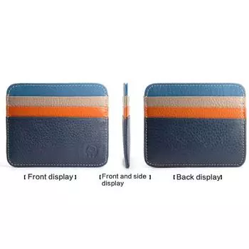 Кожаный мужской и женский кошелек с 6 отделениями для карт, кошелек для монет, небольшой держатель для карт, винтажный кошелек с блокировкой RFID и передним карманом D