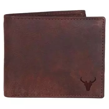 Кожаный мужской кошелек I Ручная работа I Слоты для кредитных/дебетовых карт I 2 отделения для купюр I 2 потайных отделения (коричневый)