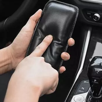 Кожаный наколенник для салона автомобиля, подушка из пены с эффектом памяти, накладка на ногу, поддержка бедра, автомобильные аксессуары 1PCS-Black