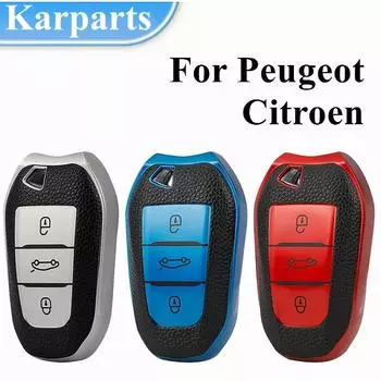 Кожаный новый чехол для дистанционного ключа из ТПУ для Peugeot 208 308 408 508 2008 3008 4008 5008 Citroen C1 C4 C6 C3-XR Picasso DS3 DS4 зелёный