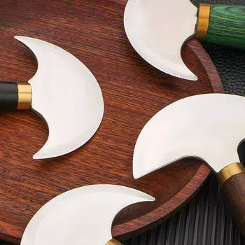 Кожаный нож-лопатка, рабочий инструмент своими руками, прочная круглая коричневая ручка green handle