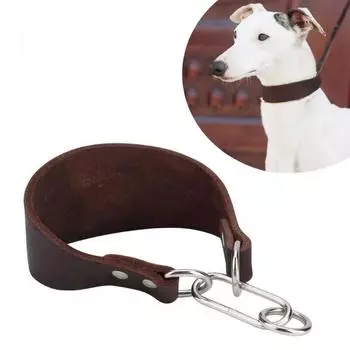 Кожаный ошейник для домашних животных, ожерелье для маленьких собак, прочный, портативный, широкий, ошейники для домашних животных для борзой уиппета S