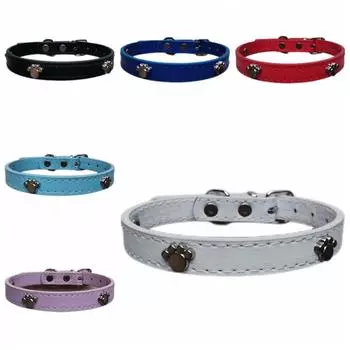 Кожаный ошейник для домашних животных, регулируемое ожерелье для домашних животных, принадлежности для собак, ремешок для домашних животных, маленькие и средние домашние животные XS красный