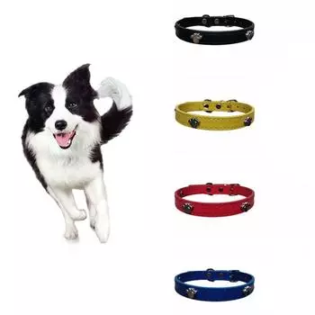 Кожаный ошейник для питомца Крутое ожерелье для питомца Товары для питомцев Ремешок для питомца Фотография XS красный