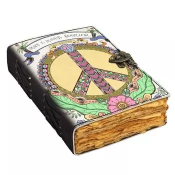 Кожаный печатный дневник для размышлений, винтажный дневник со старыми страницами для офиса и личного использования (7 х 5 дюймов) 7 x 5 in