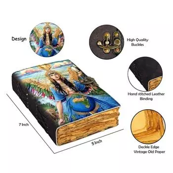 Кожаный печатный дневник Empaths, винтажный дневник со старыми страницами для офиса и личного использования (7 х 5 дюймов) 5 x 7 in