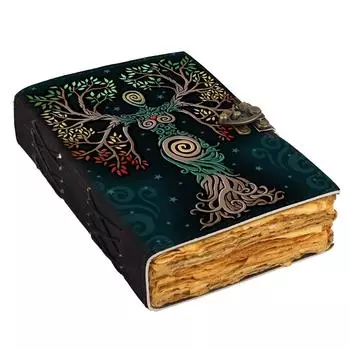 Кожаный печатный персональный блокнот «Мать-Земля» для офиса на 200 страниц (7 дюймов х 5 дюймов) 7 x 5 in