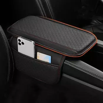 Кожаный подлокотник автомобиля, пена с эффектом памяти, защитный чехол для подлокотника центральной консоли с карманом для хранения, подушка для локтя