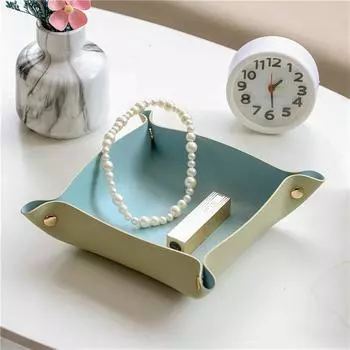 Кожаный поднос для хранения вещей в скандинавском стиле, контейнер для сортировки всякой всячины, настольный ящик для хранения ключей, бытовая тарелка для хранения в гостиной