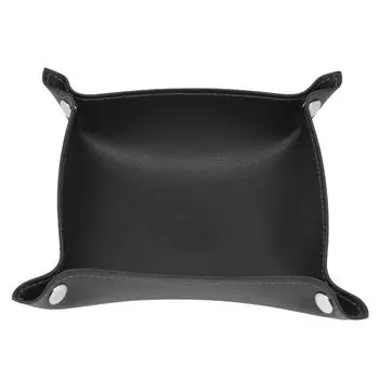 Кожаный поднос Модный дизайн Искусственная кожа Прочный Широкое применение Мужской поднос-органайзер для чёрный