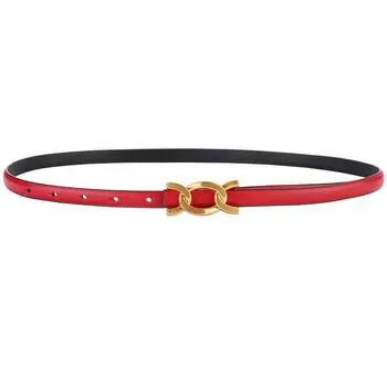 Кожаный пояс Женское модное декоративное пальто платье модный черный тонкий пояс для волос 95cm красный