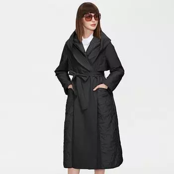 Кожаный пуховик с корсетом в стиле ромба в стиле ретро, женский зимний пояс средней длины XL бежевый