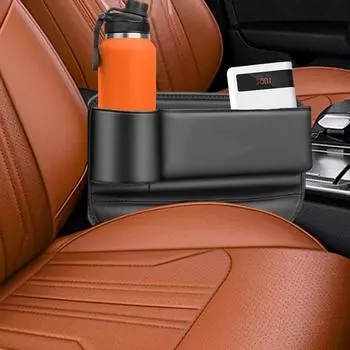 Кожаный ящик для хранения в щелях автомобильного сиденья, органайзер для внутренней стороны сиденья, наполнитель для хранения в щелях автомобильного сиденья, карман-органайзер белый