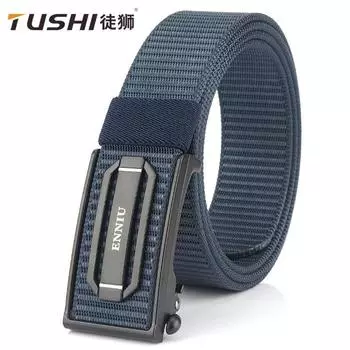 Кожаный ремень 3,5 см, мужской парусиновый ремень с автоматической пряжкой, корейский стиль, модные индивидуальные универсальные простые нейлоновые тканые брюки 120cm
