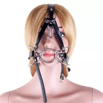 Кожаный ремень из ПВХ с открытым ртом, кляпом для носа, крючком для БДСМ, раба as photo