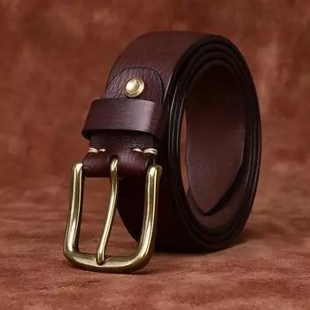 Кожаный ремень мужской индивидуальный тренд ретро состаренный тисненый стираный первый слой коровьей кожи универсальный повседневный ремень для джинсов