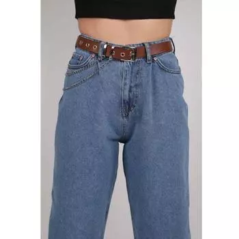 Кожаный ремень с двойной цепочкой