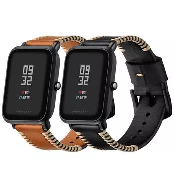 Кожаный ремешок 22 мм для Huami Amazfit Stratos GTR 4 3 2 2E Смарт-браслет Сменный браслет в стиле ретро для Mi Watch Color 2 S1 S2 Pro Ремешок для часов