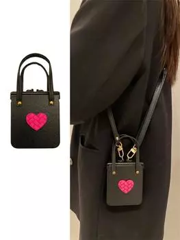 Кожаный ремешок через плечо с плетением Love Heart, черный портативный чехол для Samsung Galaxy Z Flip 3 5g Z Flip3 Flip4 Zflip3 Zflip4, чехол for Z Flip 3