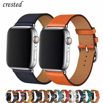 Кожаный ремешок для Apple, ремешок для часов 44 мм, 40 мм, 45 мм, 41 мм, 38 мм, 42 мм, браслет из натуральной кожи с одним туром, iWatch series 5, 4, 3, 6 se 7