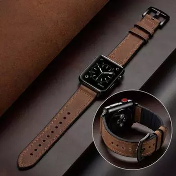 Кожаный ремешок для Apple, ремешок для часов 44 мм, 40 мм, 45 мм, 41 мм, 42 мм, 38 мм, браслет из натуральной кожи Correa, браслет iWatch series 5, 4, 3 SE, 6, 7