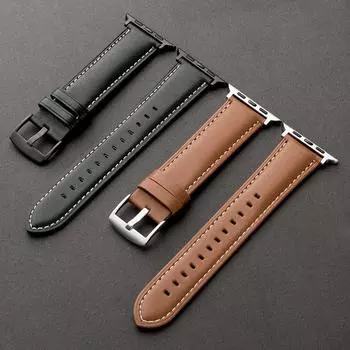 Кожаный ремешок для Apple Watch Series Ultra 49 мм, ремешок 45 мм, 44 мм, 40 мм, 38 мм, 42 мм, 41 мм, ремешок-браслет для Iwatch 8 7 6 Se 5 4 3 2 1