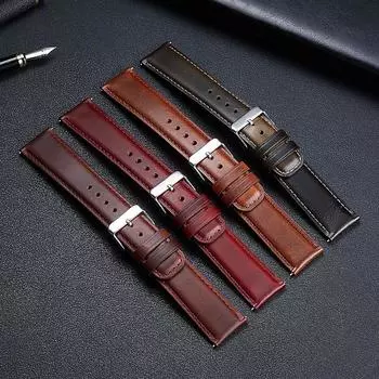 Кожаный ремешок для часов 20 мм/22 мм, винтажные пряжки, регулируемый сменный ремешок для часов «сделай сам», аксессуары 20mm