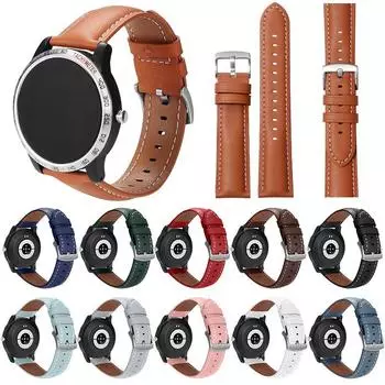 Кожаный ремешок для часов 20 мм 22 мм - мягкий прочный водонепроницаемый для часов Samsung Galaxy Watch Huawei Watch Xiaomi Watch Garmin Watch Amazfit Watch 22MM Strap Width дубильная кора