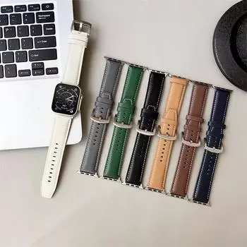 Кожаный ремешок для часов Apple Watch, ремешок 49 мм, 44 мм, 45 мм, 46 мм, 42 мм, 38 мм, 40 мм, 41 мм, женский, мужской браслет, серия iWatch 10, 98, 7, 6, 5, 4, 3, Se3, Ultra2 Band 49/45/44/42/46S10 белый