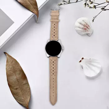 Кожаный ремешок для часов Классический браслет с металлической пряжкой Быстросъемный ремешок Khaki 18mm