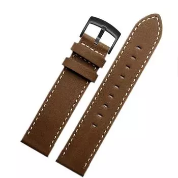 Кожаный ремешок для часов ручной работы 20 мм 22 мм Мужской браслет из натуральной кожи 20mm коричневый