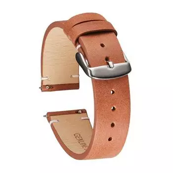 Кожаный ремешок для часов с эффективным выпуском Кожаный ремешок из мягкой яловой кожи шириной 18–22 мм 18mm коричневый/красный