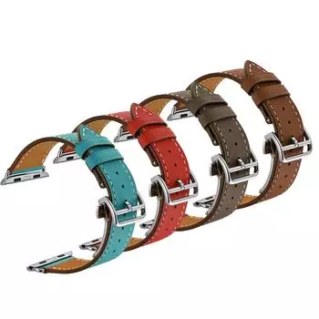 Кожаный ремешок для часов, сменный браслет на запястье для 42 мм/44 мм коричневый