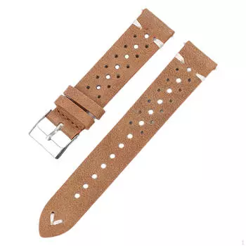 Кожаный ремешок для часов, сменный ремешок, регулируемая металлическая пряжка, наручные часы Brown 19mm