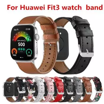 Кожаный ремешок для Huawei Watch Fit 3, сменный ремешок для умных часов Correa для Huawei Watch Fit 3, браслет, ремешок для браслета, аксессуар For Huawei Watch Fit 3 белый