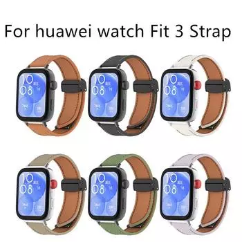 Кожаный ремешок для Huawei Watch Fit 3, сменный ремешок для умных часов Correa для Huawei Watch Fit 3, браслет, ремешок для браслета, аксессуар For huawei watch Fit3 белый
