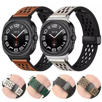 Кожаный ремешок для Samsung Galaxy Watch ultra Strap 47 мм, браслет Correa Accessories для Samsung Galaxy Watch 7 Ultra Band 47 мм galaxy watch 7 ultra чёрный