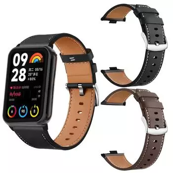 Кожаный ремешок для Xiaomi Mi Band 8 Pro, сменный смарт-браслет для Xiaomi Mi Band 8 Pro, ремешок для часов Correa, аксессуары For Mi Band 8 Pro коричневый