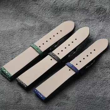 Кожаный ремешок для жемчужной рыбы, 18 20 22 мм, мягкий мужской, винтажный стиль, пригодный для носки ремешок из натуральной кожи, синий, зеленый, серый, высококачественная кожа 18mm