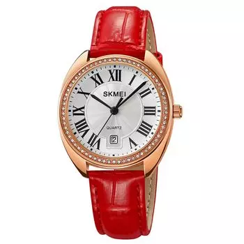 Кожаный ремешок на руку, школьные красные часы для женщин, женские часы, стильные, часы, повседневные, деловые, простые, легкие, женские часы, водонепроницаемые,