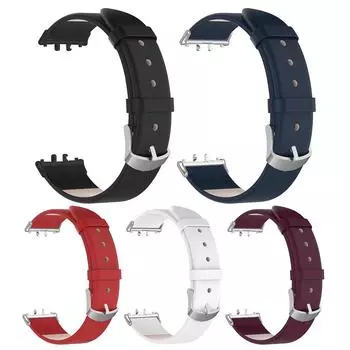 Кожаный ремешок Регулируемый ремешок для часов Ремешок для часов Samsung Galaxy Fit 3 SM-R390 чёрный