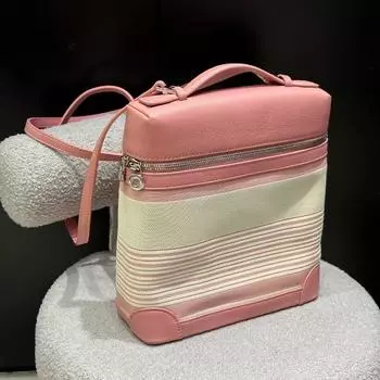 Кожаный рюкзак 2025 года, новая полосатая сумка LP из коровьей кожи, сумка-мессенджер через плечо, ланч-бокс