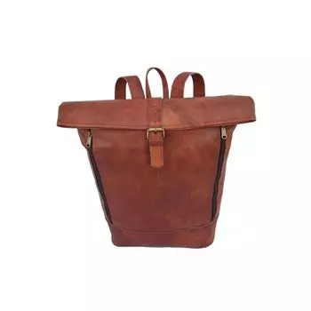 Кожаный рюкзак через плечо 17-дюймовый рюкзак для ноутбука Офисные школьные сумки Rolltop 12 x 16 x 4 in коричневый