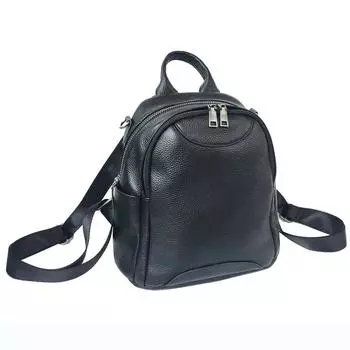 Кожаный рюкзак, черная женская сумка, первый слой, воловья кожа, двойной мезонин, рюкзак на молнии, дорожная сумка чёрный