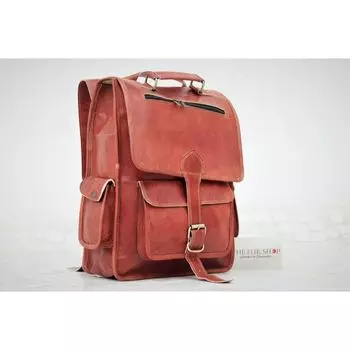 Кожаный рюкзак для ноутбука Кожаная сумка Кожаный рюкзак через плечо Кожаный рюкзак кожаный подарок для мужчин 16 x 5 x 12 in коричневый