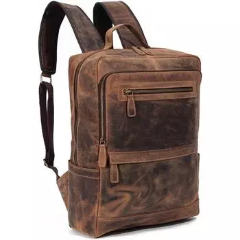 Кожаный рюкзак-кошелек, рюкзак, сумка для ноутбука для женщин и мужчин, для путешествий, колледжа, пеших прогулок, путешествий, незаменимых вещей на плечо, для кемпинга, сумка из кожи буйвола премиум-класса 19 x 16 x 4 in коричневый