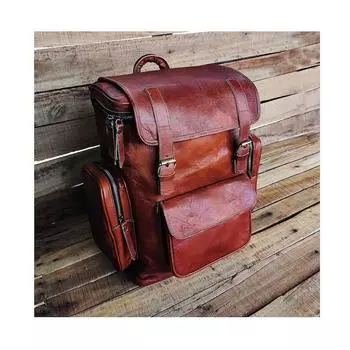 Кожаный рюкзак, Кожаный рюкзак ручной работы, Персонализированный кожаный рюкзак для ноутбука, Кожаный походный рюкзак, Кожаная походная сумка Мужчины Женщины 16 x 12 x 6 in коричневый