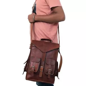 Кожаный рюкзак ручной работы, рюкзак для ноутбука, рюкзак-рюкзак, индивидуальный рюкзак, рождественские подарки для парня, мужской рюкзак 11 x 15 x 4 in коричневый